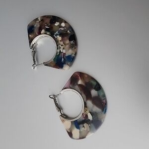 GEOMETRIC Brown Marble ACRYLIC EARRINGS Fun And Whimsy